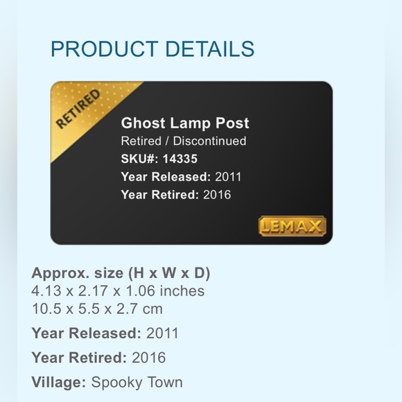 NIB! Retired! Lemax Spooky Town Ghost Light Posts!! - Picture 2 of 8